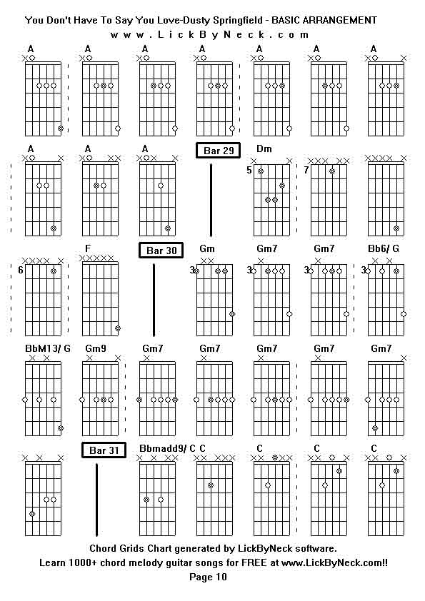 Chord Grids Chart of chord melody fingerstyle guitar song-You Don't Have To Say You Love-Dusty Springfield - BASIC ARRANGEMENT,generated by LickByNeck software.